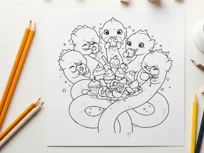 Cute baby animals with desserts vector illustration