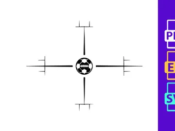 Technical drawing of a drone or quadcopter design preview picture