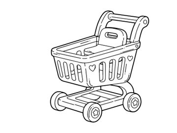 Shopping cart love vector illustration flat design preview picture
