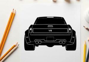 Silhouette of a pickup truck from the rear view