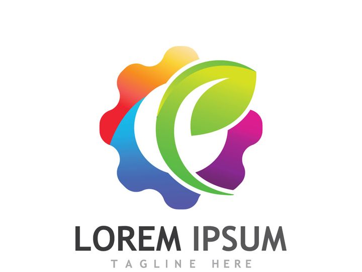 Colorful natural leaf logo design.