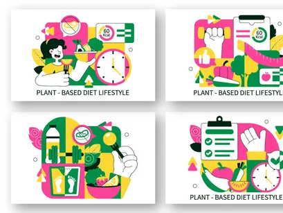 10 Plant Based Diet Lifestyle Illustration