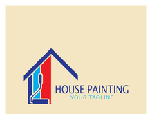 logo icon illustration house paint with a blend of brushes and rollers for house wall paint design, minimalist house, painting, interior, building, property business, wallpaper, vector concept