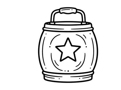Halloween cookie jar with star and swirl design. Festive ceramic canister for spooky season treats and baking supplies.