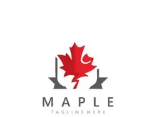 Maple leaf style logo simple design graphic illustration