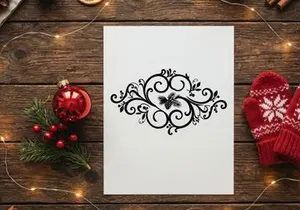 Elegant Christmas Ornament with Snowflake and Swirling Design