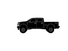 Black silhouette pickup truck with orange tremor text