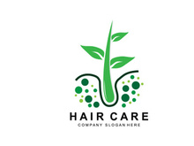 Hair Care Logo, Scalp Layer Design, Health Salon Brand Illustration