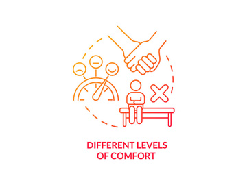 Different levels of comfort red gradient concept icon preview picture