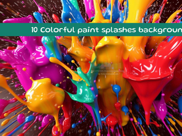 Colorful paint splashes background preview picture