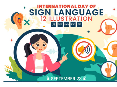 12 International Day of Sign Languages Illustration