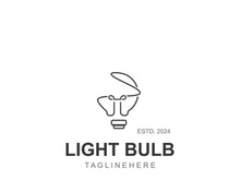 Light bulb creative lamp logo icon and business design bulb digital technology smart idea