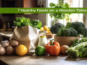 Healthy Foods on a Wooden Table preview picture