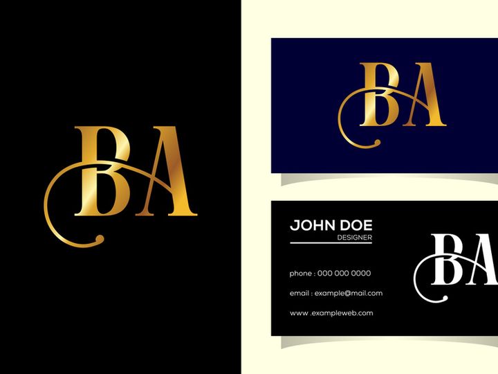 Initial Letter B A Logo Design Vector. Graphic Alphabet Symbol For Corporate Business Identity