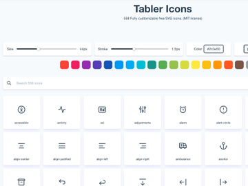 Tabler Icons: 550+ Free SVG icons preview picture