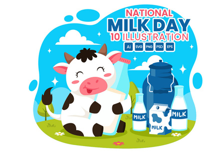 10 National Milk Day Illustration