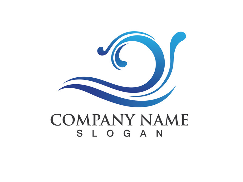 water wave logo design template