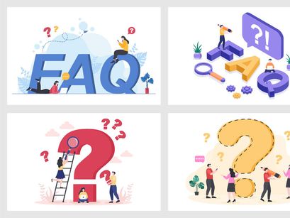 14 FAQ or Frequently Asked Questions Illustration