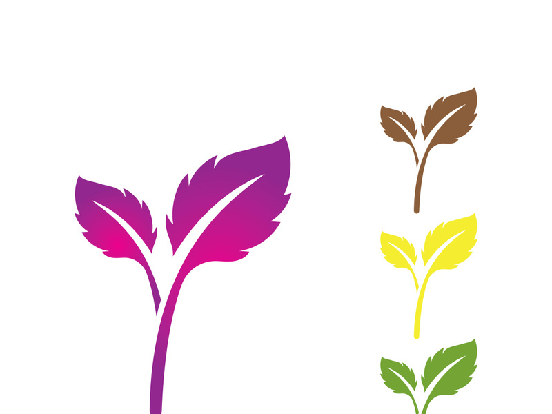 green Tree leaf  logo ecology nature element