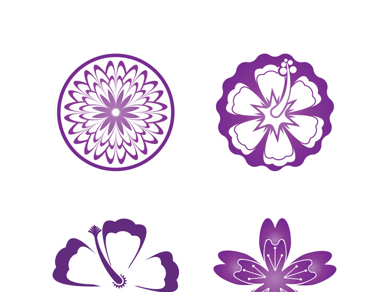Flower vector icon design template illustration