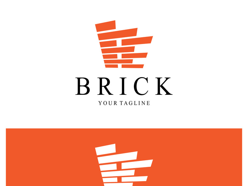 creative brick logo designs for buildings, architectural buildings, civil engineering, building materials shops