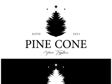 simple pine or fir tree logo,evergreen.for pine forest,adventurers,camping,nature,badges and business.vector preview picture