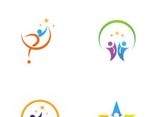 People star logo design to achieve a success or dream.