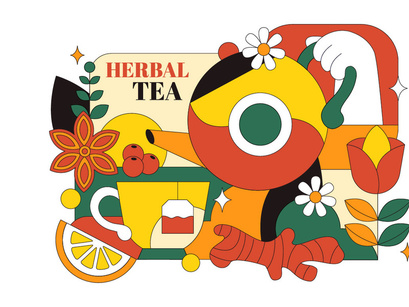 10 Herbal Tea Illustration
