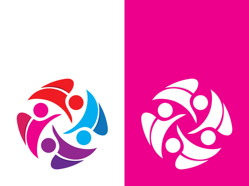 Community, network and social icon design template