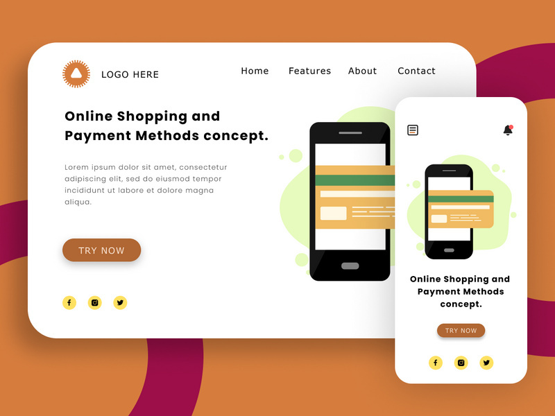 Online Shopping and Payment Methods concept