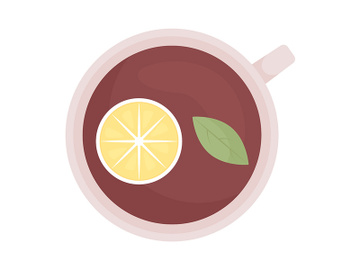 Tea with lemon semi flat color vector object preview picture