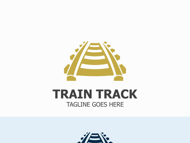 Train Track logo image design railway transportation template icon