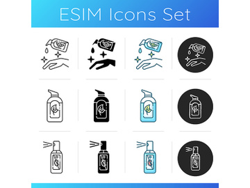 Antibacterial sanitizers icons set preview picture