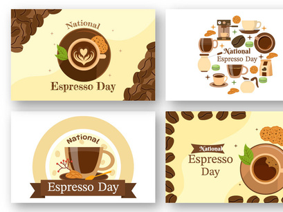 10 National Espresso Day Illustration