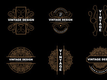 Retro Vintage Design, Luxurious Minimalist Vector Ornament Logo
