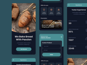 Tostar - Order Bread Mobile App Dark Mode preview picture