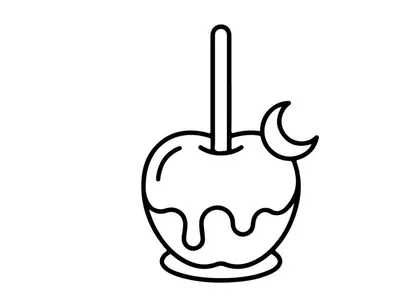 Hand-drawn cartoon apple with a bite and smiling face. Playful fruit character illustration for kids and healthy eating campaigns.