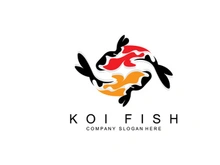 Koi Fish Logo Design, Ornamental Fish Vector, Aquarium Ornament Illustration Brand product