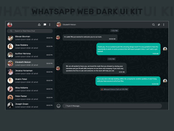Whatsapp Web Dark UI Kit preview picture
