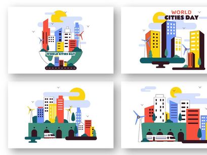 10 World Cities Day Illustration