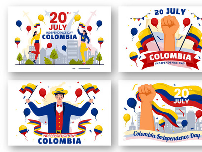 12 Colombia Independence Day Illustration