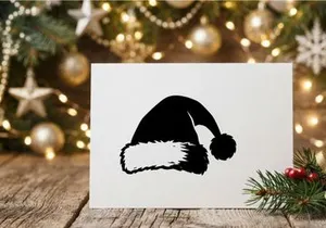 Festive Santa Hat with White Fur Trim and Pom-Pom