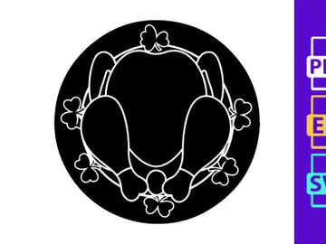 Turkey and Clovers Circle Design preview picture