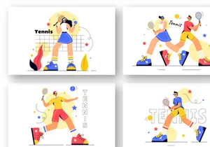 13 Tennis Player Sport Illustration