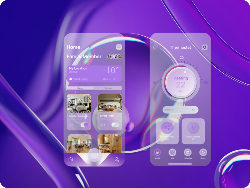 Glass Morphosim Smart Home App