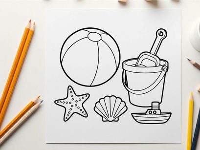 Beach summer essentials flat design vector illustration