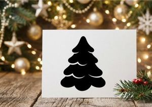 Black Christmas tree silhouette icon isolated on a white background.