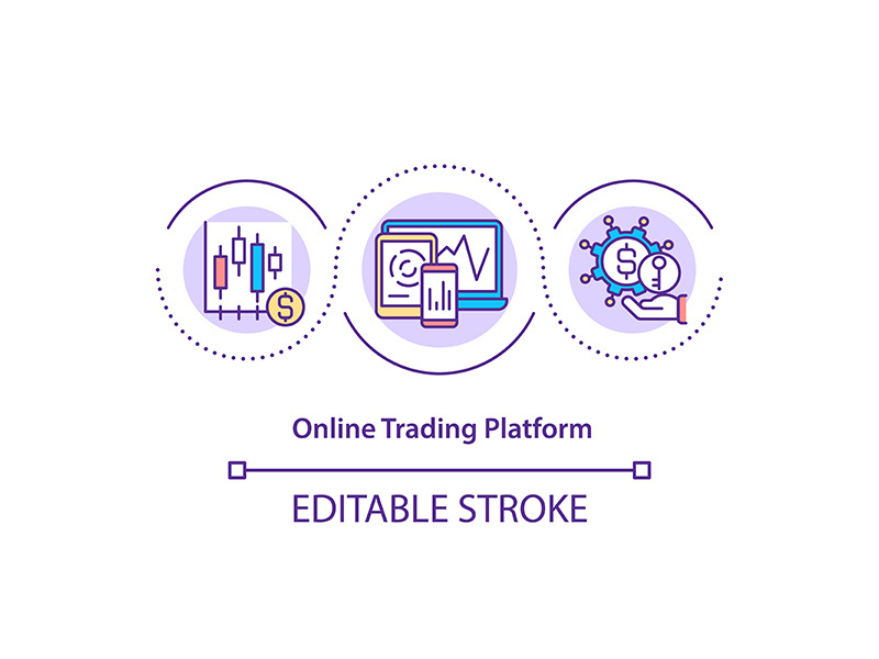 Online trading platform concept icon