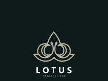 Lotus flower minimalist design, elegance Lotus flower logo template