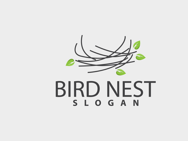 Bird Nest Logo, Bird House Shelter Vector